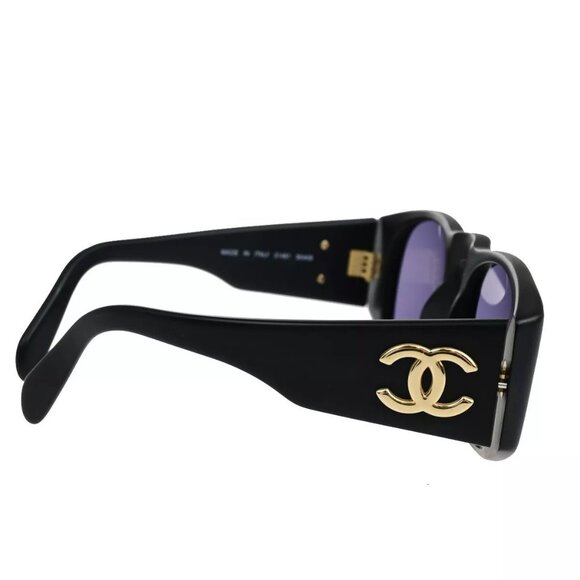 CHANEL CC Logo Sunglasses Eye Wear Plastic Black GHW - Picture 5 of 12